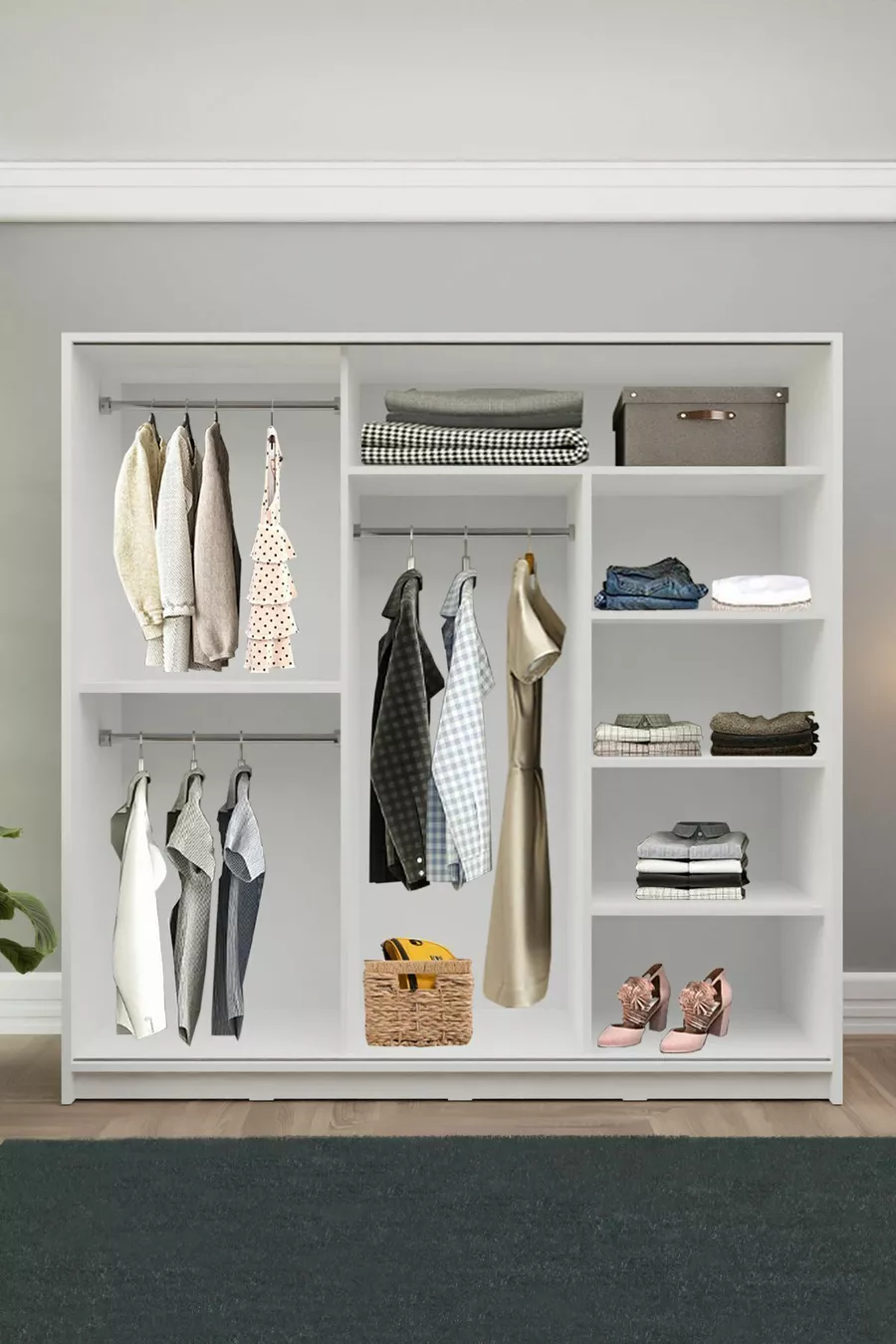 Weißer Schiebetürenschrank 