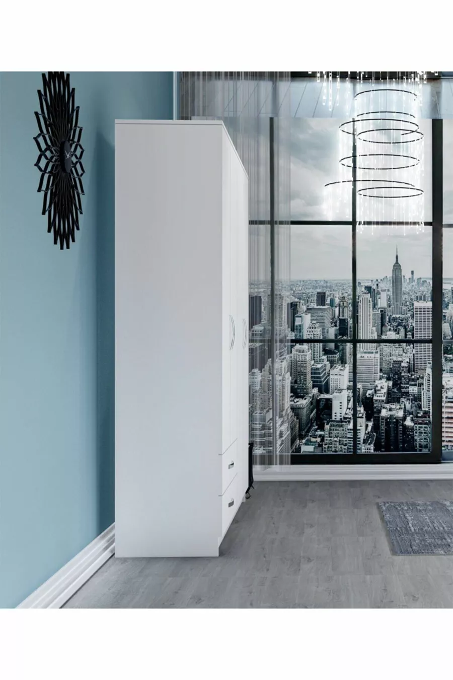 Armoire Novado à 4 portes et 2 tiroirs