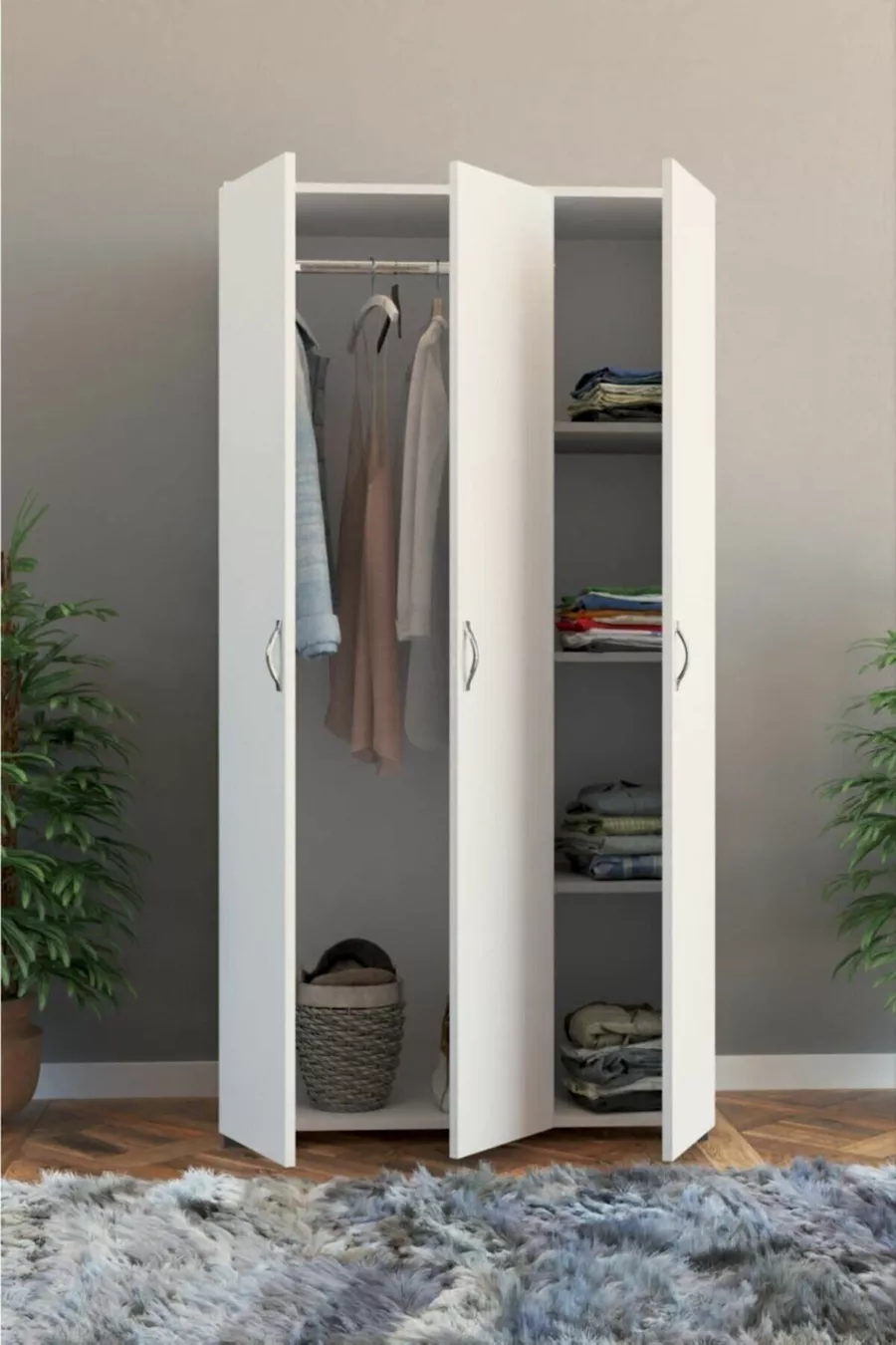 Armoire 3 portes - Blanche