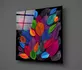 Peinture sur verre de feuilles colorées