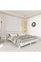 Ensemble Natura New Model Lit en bois de pin blanc et deux tables de chevet