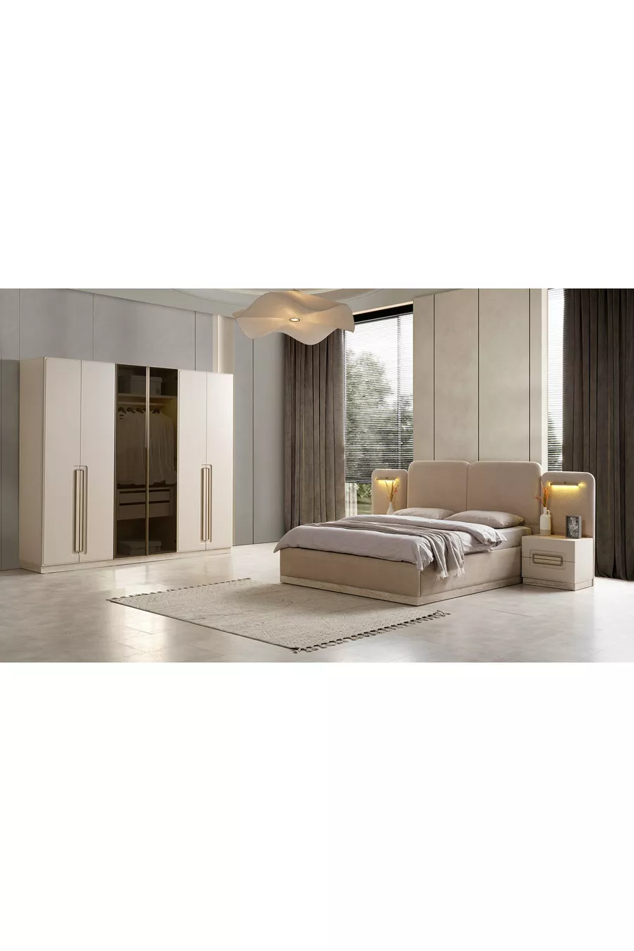Camera da Letto con Base Oliver - Con Ante dei Mobili