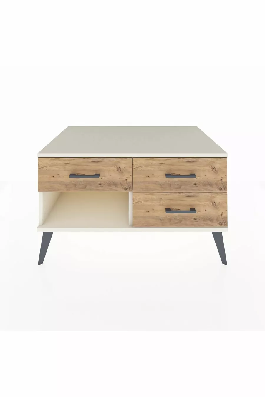 Commode Kronos 3 tiroirs Pierre de lune/Pin