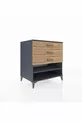 Commode Kronos à une étagère et trois tiroirs Anthracite-Pin