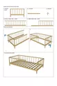 Letto per bambini rotondo in legno massiccio naturale con doghe, con piedi, dimensioni cm X cm