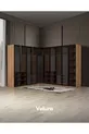 Set Camera da Letto İzgi (Armadio ad Angolo con Ante in Vetro + Como + Comodino + Letto)