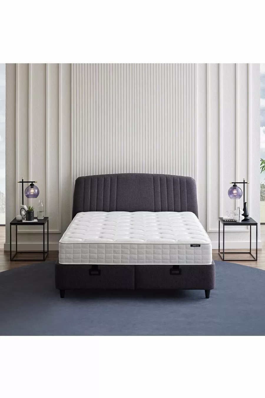 Silver Therapy Bed, Canto Onderstel, Silver Hoofdbord Eenpersoons 3-delige Set - Antraciet