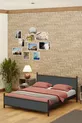 Letto Matrimoniale Moderno in Legno e Metallo Nero Antracite Grigio