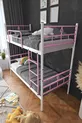 Lit superposé Koza Ranza compatible avec matelas, rose clair, métal détachable