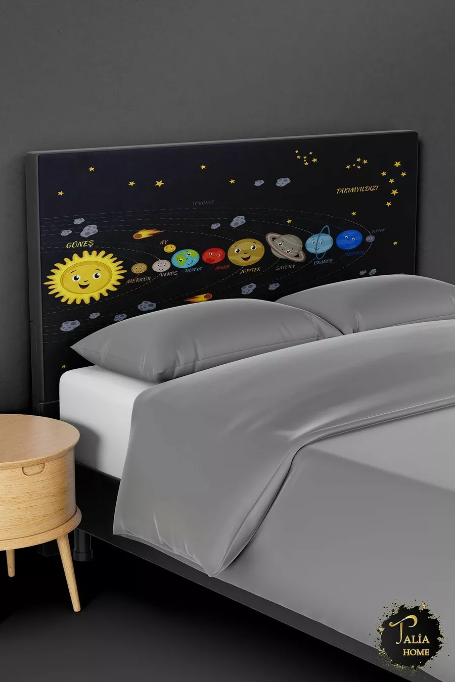 Housse de tête de lit avec motifs de planètes éducatives