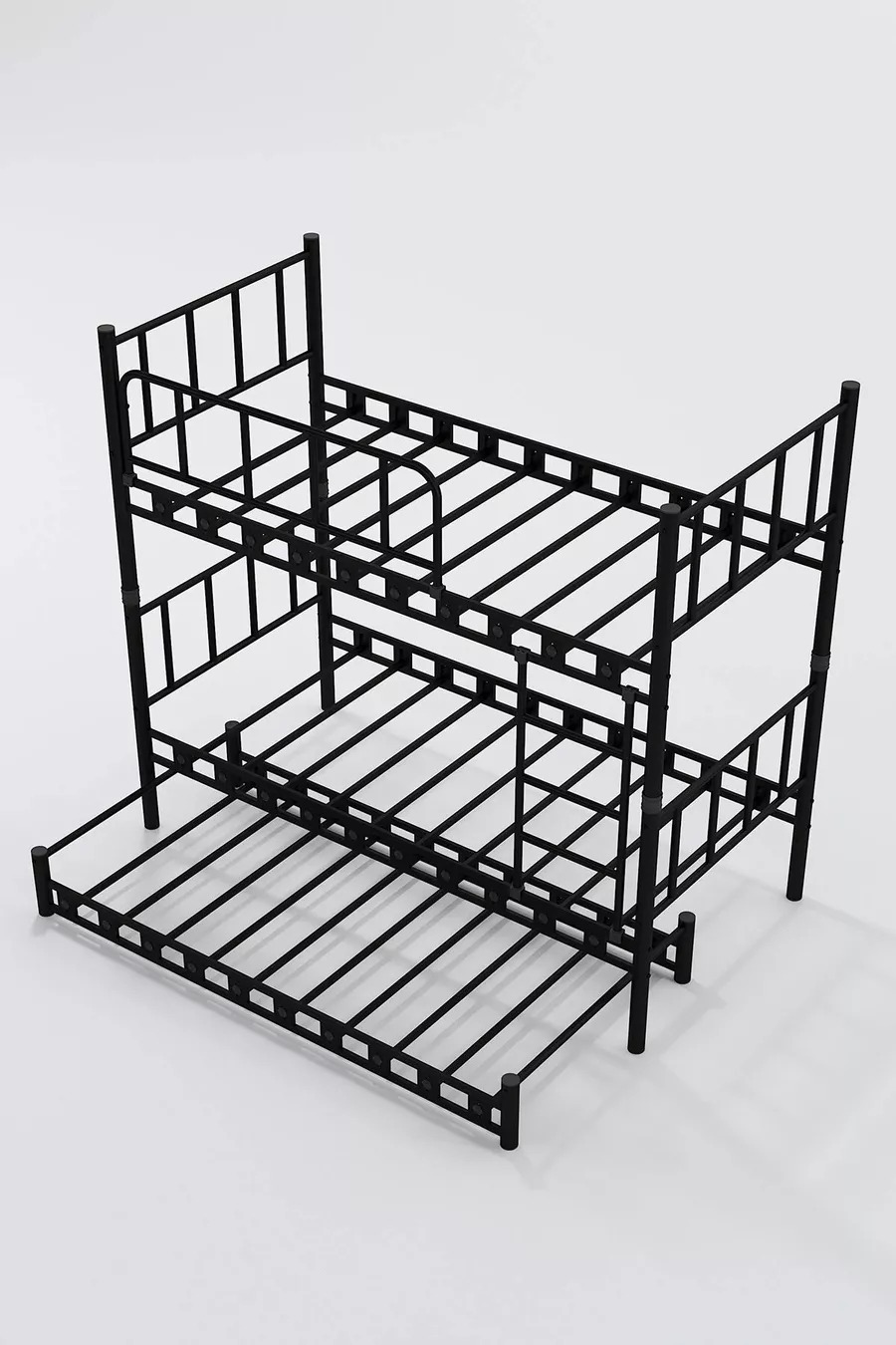 Zambak Yavrulu Kinderkamer Stalen Stapelbed en Bedframe Zwart