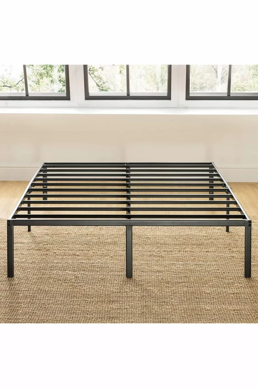 Metallbett ohne Kopfteil, Metallbett ohne Kopfteil Çınar, in Schwarz und Weiß erhältlich, Doppelbett