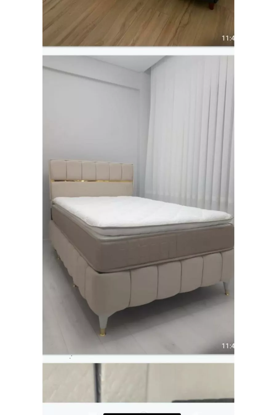 Ensemble de chambre à coucher avec détails en MDF doré