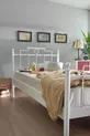 Letto singolo in ferro battuto Hatkus - bianco (con doghe in legno)