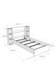 Lit simple avec étagère compatible avec matelas Smart, blanc - Smart