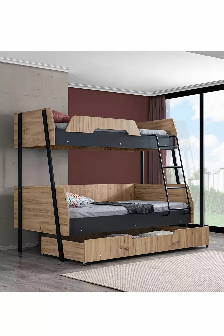 Bunk Bed, Alba Bunk Bed with Child Bed,  cm -  cm