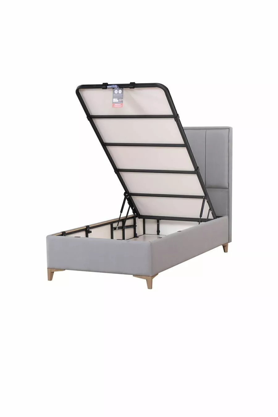Gold Therapy Storage Base and Headboard Set Gray (BED NOT INCLUDED)