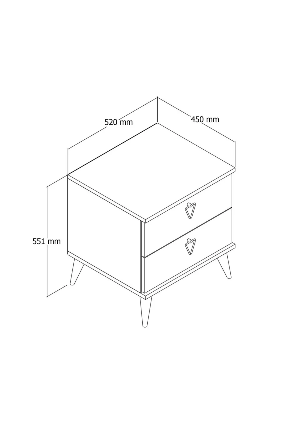 Table de chevet Versace 2 tiroirs avec panier - Blanc