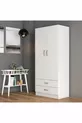 Armoire large à 2 portes et 2 tiroirs Blanc - 