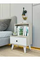 Table de chevet blanc brillant Cordoba avec tiroir et étagère pour chambre à coucher