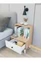 Nightstand Bright White-Marbella Drawer and Shelf Nightstand for Bedroom