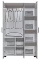 Bunk Bed, Aura Bunk Bed Bed Frame Desk 3-Door Wardrobe + 2 Comfort Mattresses