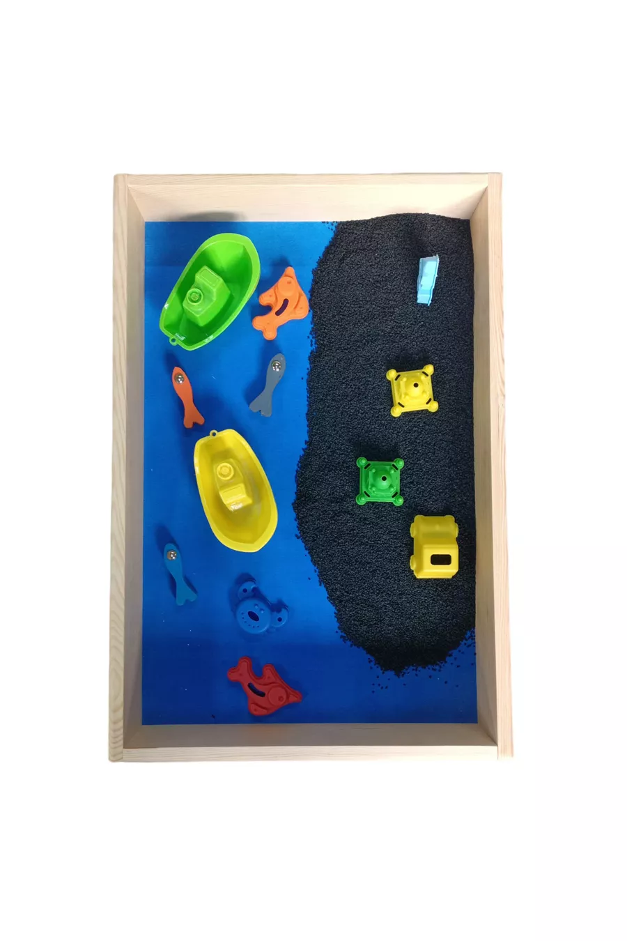 Plateau d'apprentissage Montessori en bois sur pieds, plateau de sable