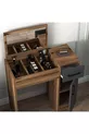 Make-up tafel met spiegel en kast, kleur walnoot, antraciet - Inci met 4 verschillende kleurkeuzes