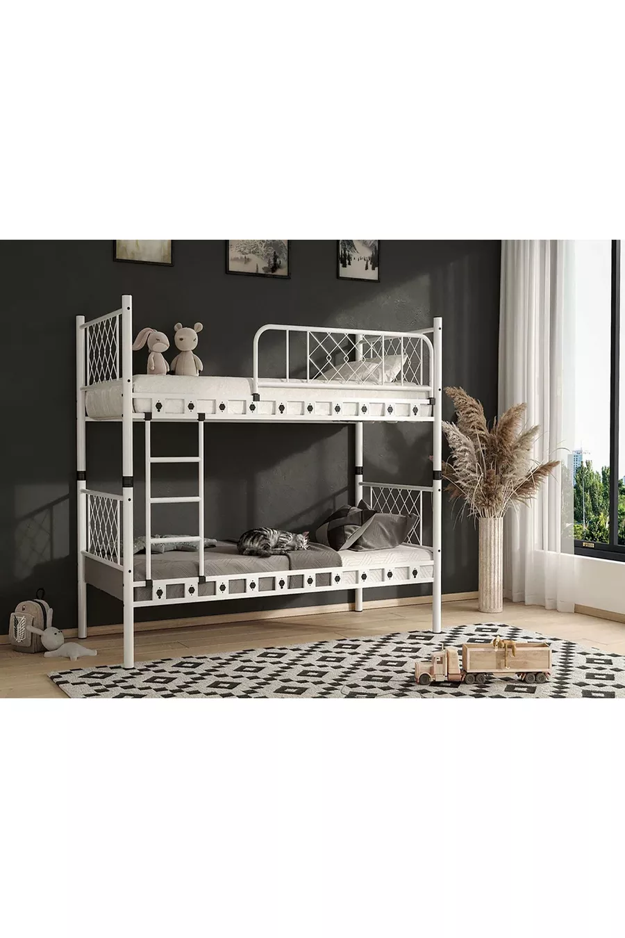 DZGN HOME Metis Jongenskamer Stapelbed en Bedframe van Metaal -  x  CM