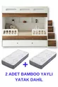 Lit superposé Berlin / 2 pièces avec matelas à ressorts en bambou inclus