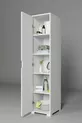 Duru Armoire simple porte pour salle de bain et vêtements, blanc mat,  cm, 5 étagères - Garde-robe