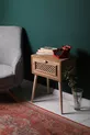 Nachtkastje met deksel voor naast het bed, nachtkastje met dennenhouten frame