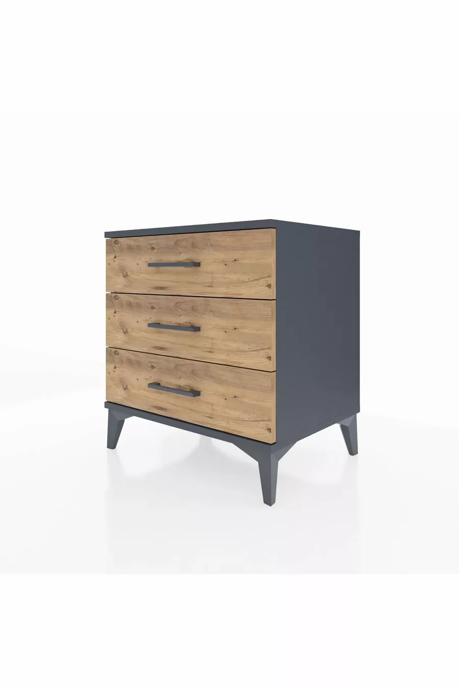 Commode Hyperion 3 tiroirs Anthracite-Cèdre