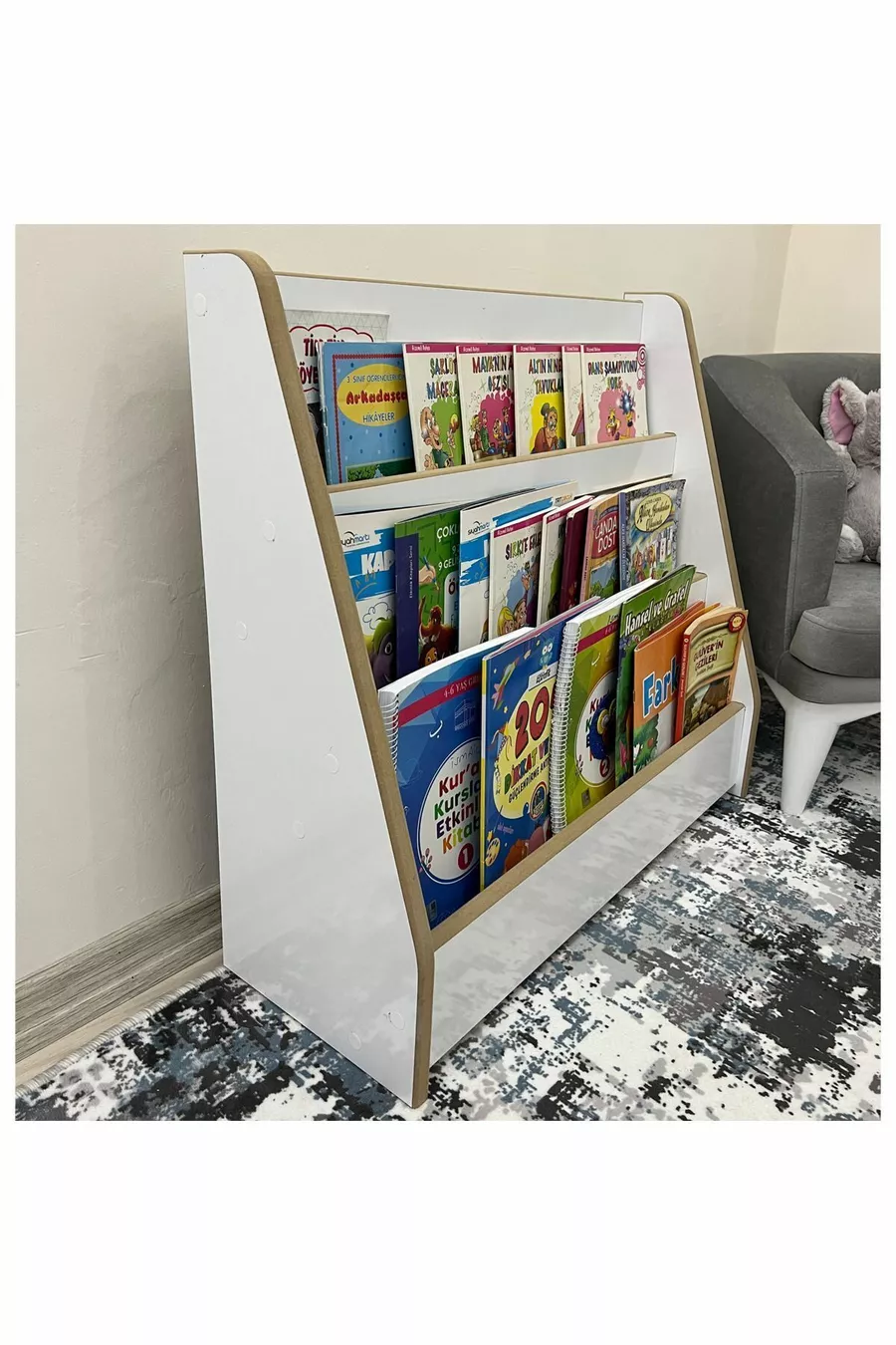 Melis Libreria a 3 Ripiani - Camera dei Giochi per Bambini e Neonati, Libreria Montessori Melis a 3 Ripiani