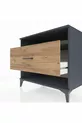Commode Kronos à une étagère et un tiroir Anthracite-Épicéa