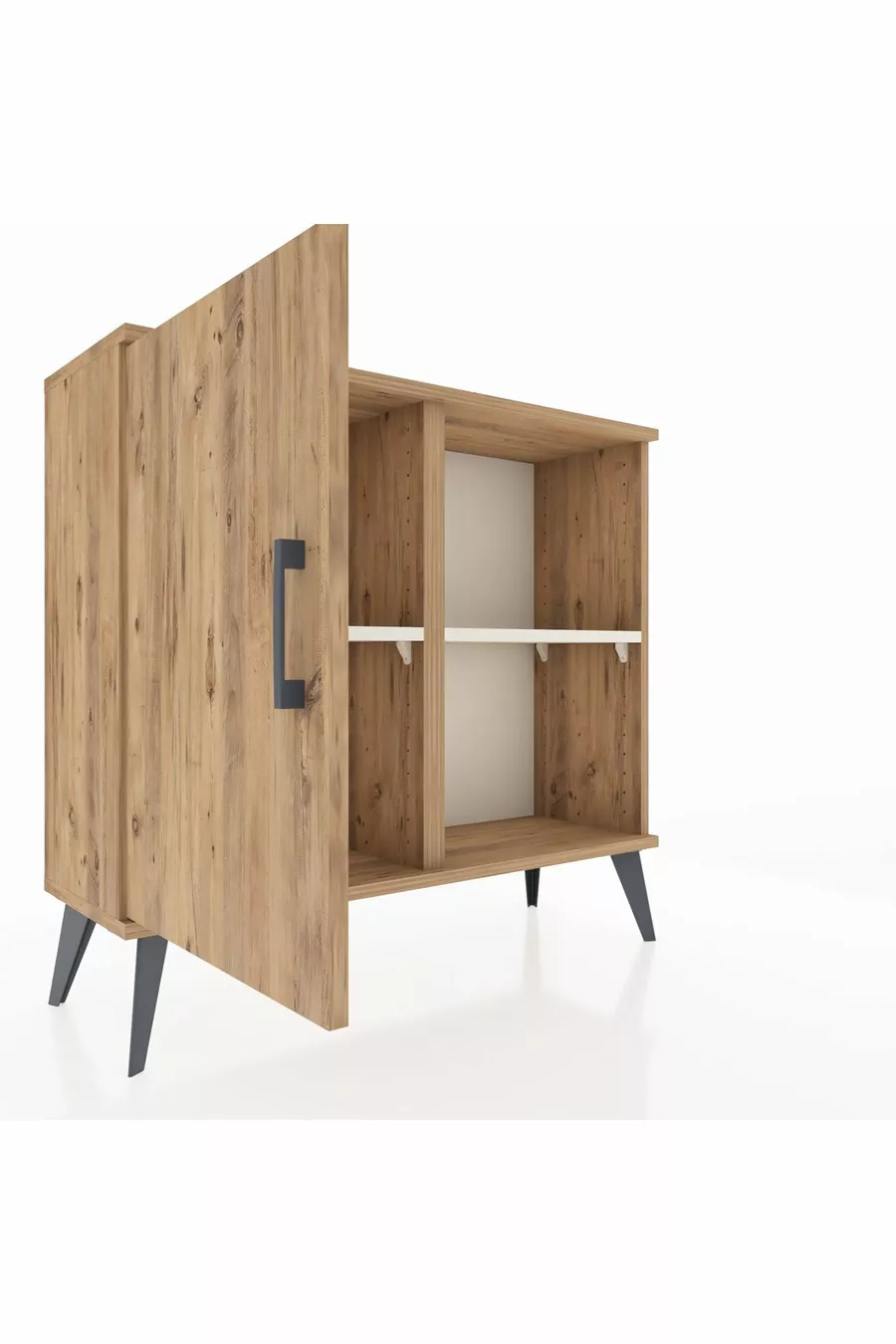 Commode Arges à 2 étagères avec une porte en pin-pin / pierre de lune