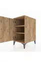 Table de chevet Aura à 2 étagères et 1 porte en pin-Pin | Table de chevet sur pieds hauts