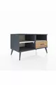 Commode Hyperion 2 étagères avec un tiroir Anthracite-Pierre de lune/Merisiers