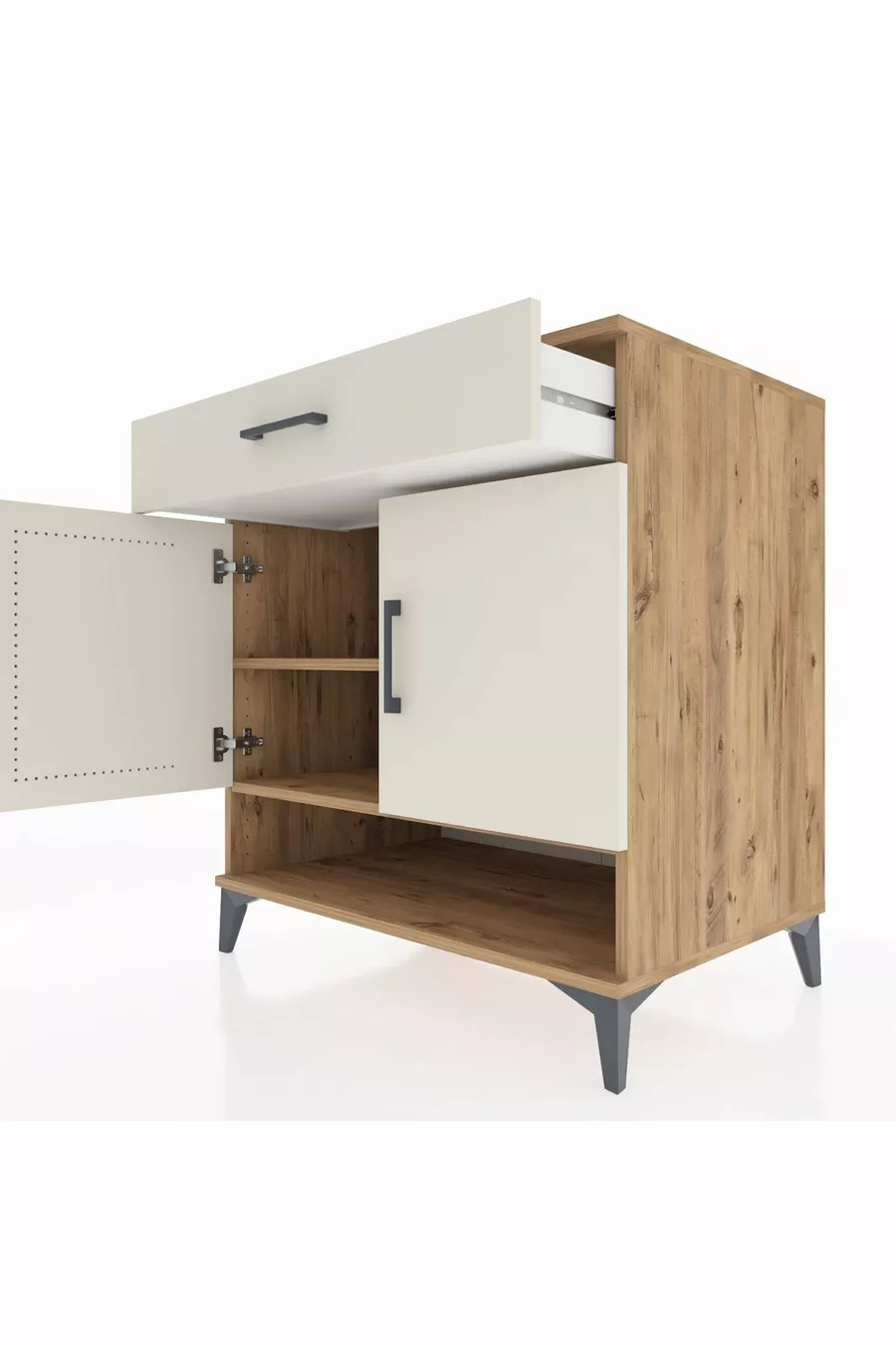 Kronos Dressoir 2 Planken 1 Lade 2 Deuren Den-Hout & Marmer