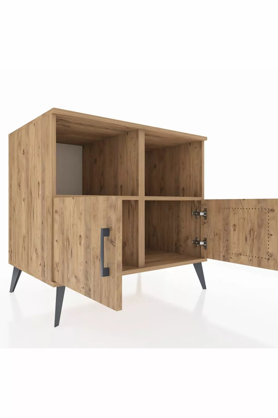 Commode Kronos 2 étagères 2 portes Pin-Pin