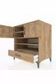 Kronos Dresser 4-Shelf Single Drawer 2-Door Pine-Pine