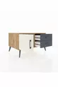 Kronos Dresser Single Shelf with 2 Drawers and 1 Door Pine-Ash/Anthracite