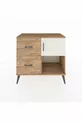 Commode Hyperion avec une étagère, 2 tiroirs et une porte, pin-pierre d'onyx/pin