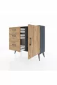 Commode Arges avec une seule étagère, 3 tiroirs et une porte, Anthracite-Pin
