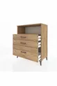Commode Hyperion à un seul étagère et 3 tiroirs en pin-pin