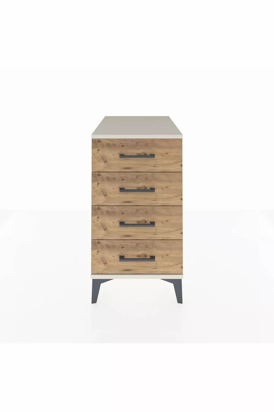 Table de chevet Kronos à 4 tiroirs Aigue-marine-Pin