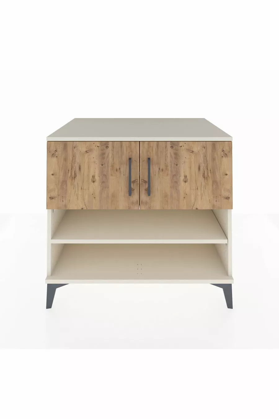 Commode Kronos 3 étagères 2 portes Pierre de lune-Pin