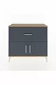 Commode Arges à une étagère, un tiroir et deux portes en pin-anthracite