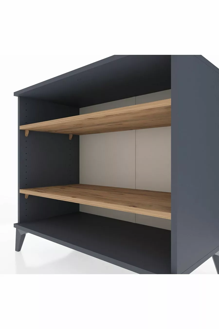 Commode Hyperion 2 étagères Anthracite-Pin