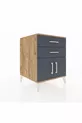 Kronos Table de chevet avec une étagère, 2 tiroirs et 2 portes, pin-anthracite